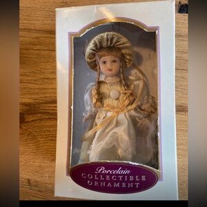 Porcelain Collectable Christmas Ornament‎ Victorian Posable Doll European Style